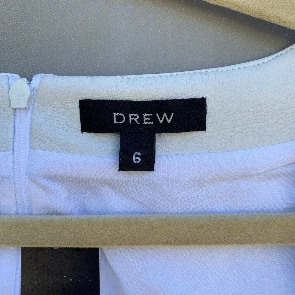 Drew Dress The Population women’s white corset dress w/ leather trim sz 6 - Picture 6 of 7